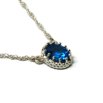 Oval Kashmir Blue Topaz 18" Necklace - Polished Silver by Salish Sea Inspirations - image2